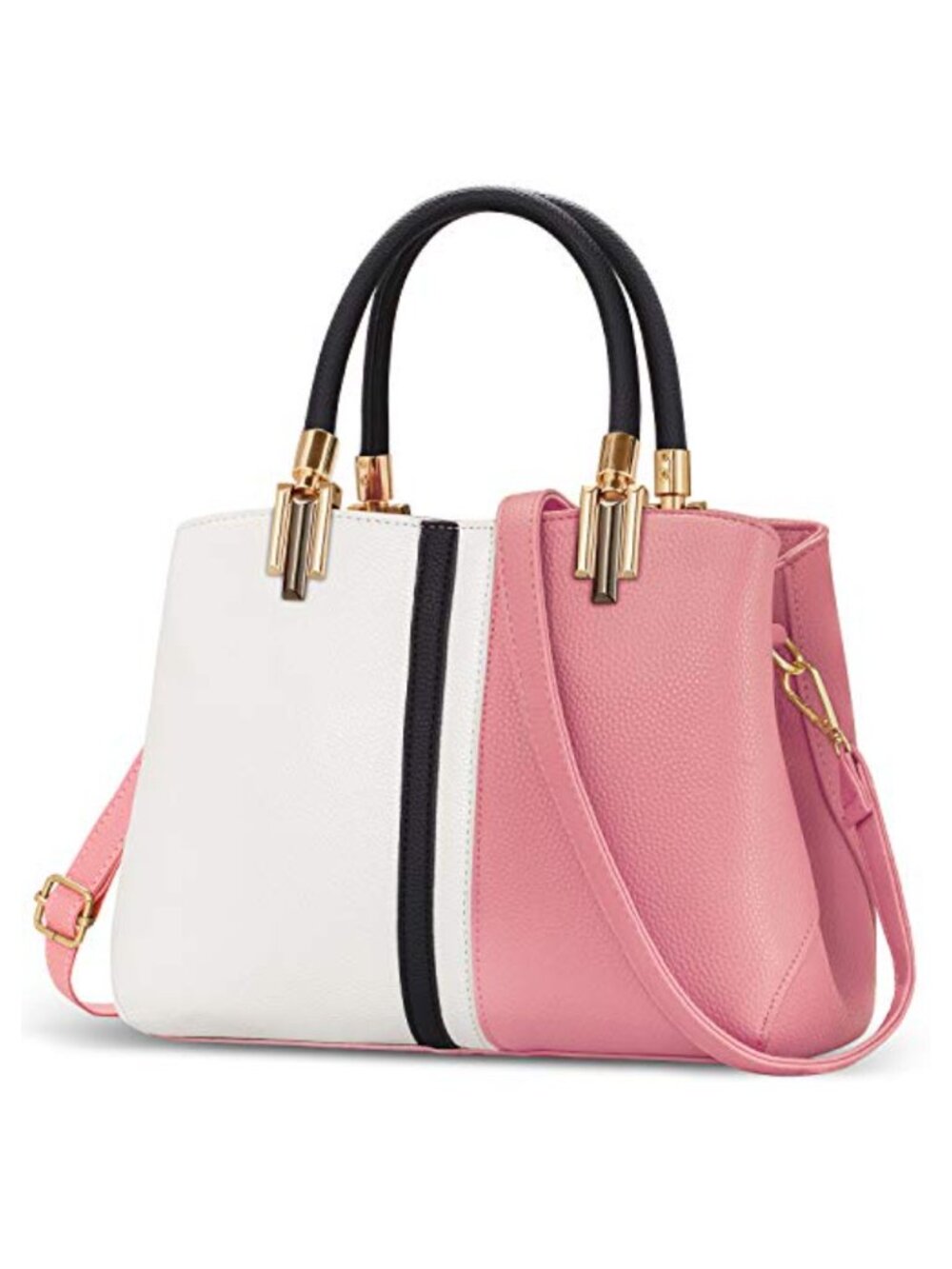 TIBES Synthetic Leather Top-Handle Satchel Shoulder Bag Tote Purse